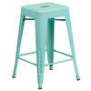 Kai Commercial Grade 24" High Backless Mint Green Indoor-Outdoor Counter Height Stool