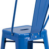 Kai Commercial Grade 24" High Blue Metal Indoor-Outdoor Counter Height Stool with Removable Back