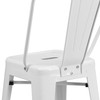 Kai Commercial Grade 24" High White Metal Indoor-Outdoor Counter Height Stool with Removable Back
