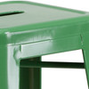 Kai Commercial Grade 30" High Backless Green Metal Indoor-Outdoor Barstool with Square Seat