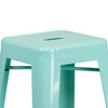 Kai Commercial Grade 30" High Backless Mint Green Indoor-Outdoor Barstool