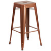 Kai Commercial Grade 30" High Backless Copper Indoor-Outdoor Barstool