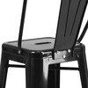 Kai Commercial Grade 30" High Black Metal Indoor-Outdoor Barstool with Removable Back