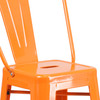 Kai Commercial Grade 30" High Orange Metal Indoor-Outdoor Barstool with Removable Back