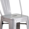 Kai Commercial Grade 30" High Silver Metal Indoor-Outdoor Barstool with Removable Back