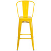 Kai Commercial Grade 30" High Yellow Metal Indoor-Outdoor Barstool with Removable Back