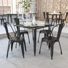 Parker Commercial Grade 35.5" Square Black Metal Indoor-Outdoor Table