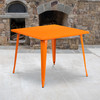 Parker Commercial Grade 35.5" Square Orange Metal Indoor-Outdoor Table