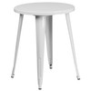 Webb Commercial Grade 24" Round White Metal Indoor-Outdoor Table