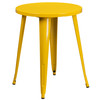 Webb Commercial Grade 24" Round Yellow Metal Indoor-Outdoor Table