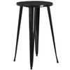 Richard Commercial Grade 24" Round Black Metal Indoor-Outdoor Bar Table Set with 4 Vertical Slat Back Stools