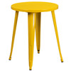 Chauncey Commercial Grade 24" Round Yellow Metal Indoor-Outdoor Table Set with 4 Cafe Chairs