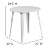 Jeffrey Commercial Grade 30" Round White Metal Indoor-Outdoor Table