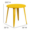 Jeffrey Commercial Grade 30" Round Yellow Metal Indoor-Outdoor Table