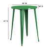 Philip Commercial Grade 30" Round Green Metal Indoor-Outdoor Bar Height Table