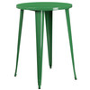 Callum Commercial Grade 30" Round Green Metal Indoor-Outdoor Bar Table Set with 4 Cafe Stools