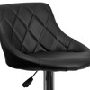 Dale Contemporary Black Vinyl Bucket Seat Adjustable Height Barstool with Diamond Pattern Back and Chrome Base