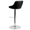 Dale Contemporary Black Vinyl Bucket Seat Adjustable Height Barstool with Chrome Base