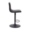 Vincent Modern Black Vinyl Adjustable Bar Stool with Back, Counter Height Swivel Stool with Black Pedestal Base