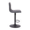 Vincent Modern Gray Vinyl Adjustable Bar Stool with Back, Counter Height Swivel Stool with Black Pedestal Base