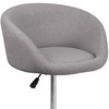 Luis Contemporary Gray Fabric Adjustable Height Barstool with Barrel Back and Chrome Base