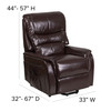 HERCULES Series Brown LeatherSoft Remote Powered Lift Recliner for Elderly