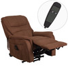 HERCULES Series Brown Microfiber Remote Powered Lift Recliner for Elderly