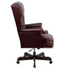 Ainslie High Back Traditional Tufted Burgundy LeatherSoft Executive Ergonomic Office Chair with Oversized Headrest & Arms