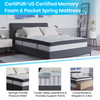 Capri Comfortable Sleep 12 Inch CertiPUR-US Certified Memory Foam & Pocket Spring Mattress, Queen Mattress in a Box