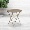 Oia Commercial Grade 30" Round Gold Indoor-Outdoor Steel Folding Patio Table