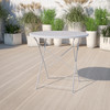 Oia Commercial Grade 30" Round Light Gray Indoor-Outdoor Steel Folding Patio Table