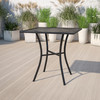 Oia Commercial Grade 28" Square Black Indoor-Outdoor Steel Patio Table