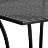 Oia Commercial Grade 28" Square Black Indoor-Outdoor Steel Patio Table