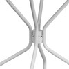 Oia Commercial Grade 35.25" Round White Indoor-Outdoor Steel Patio Table with Umbrella Hole