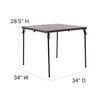 Dunham 2.83-Foot Square Bi-Fold Brown Wood Grain Plastic Folding Table with Carrying Handle