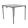 Dunham 2.83-Foot Square Bi-Fold Gray Plastic Folding Table with Carrying Handle