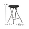 Micah Foldable Stool with Black Plastic Seat and Titanium Gray Frame