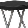 Micah Foldable Stool with Black Plastic Seat and Titanium Gray Frame