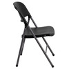 HERCULES Series 330 lb. Capacity Black Plastic Folding Chair with Charcoal Frame