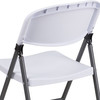 HERCULES Series 330 lb. Capacity Granite White Plastic Folding Chair with Charcoal Frame