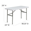 Elon 4-Foot Granite White Plastic Folding Table