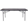 Elijah 6-Foot Bi-Fold Dark Gray Plastic Folding Table with Carrying Handle