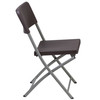 HERCULES Series Brown Rattan Plastic Folding Chair with Gray Frame