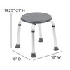 HERCULES Series Tool-Free and Quick Assembly, 300 Lb. Capacity, Adjustable Gray Bath & Shower Stool