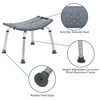 HERCULES Series Tool-Free and Quick Assembly, 300 Lb. Capacity, Adjustable Gray Bath & Shower Chair with Non-slip Feet