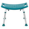 HERCULES Series Tool-Free and Quick Assembly, 300 Lb. Capacity, Adjustable Teal Bath & Shower Chair with Non-slip Feet