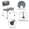 HERCULES Series Tool-Free and Quick Assembly, 300 Lb. Capacity, Adjustable Gray Bath & Shower Chair with U-Shaped Cutout