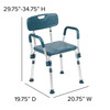 HERCULES Series 300 Lb. Capacity Adjustable Navy Bath & Shower Chair with Quick Release Back & Arms