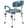 HERCULES Series 300 Lb. Capacity Adjustable Navy Bath & Shower Chair with Quick Release Back & Arms