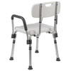 HERCULES Series 300 Lb. Capacity Adjustable White Bath & Shower Chair with Quick Release Back & Arms